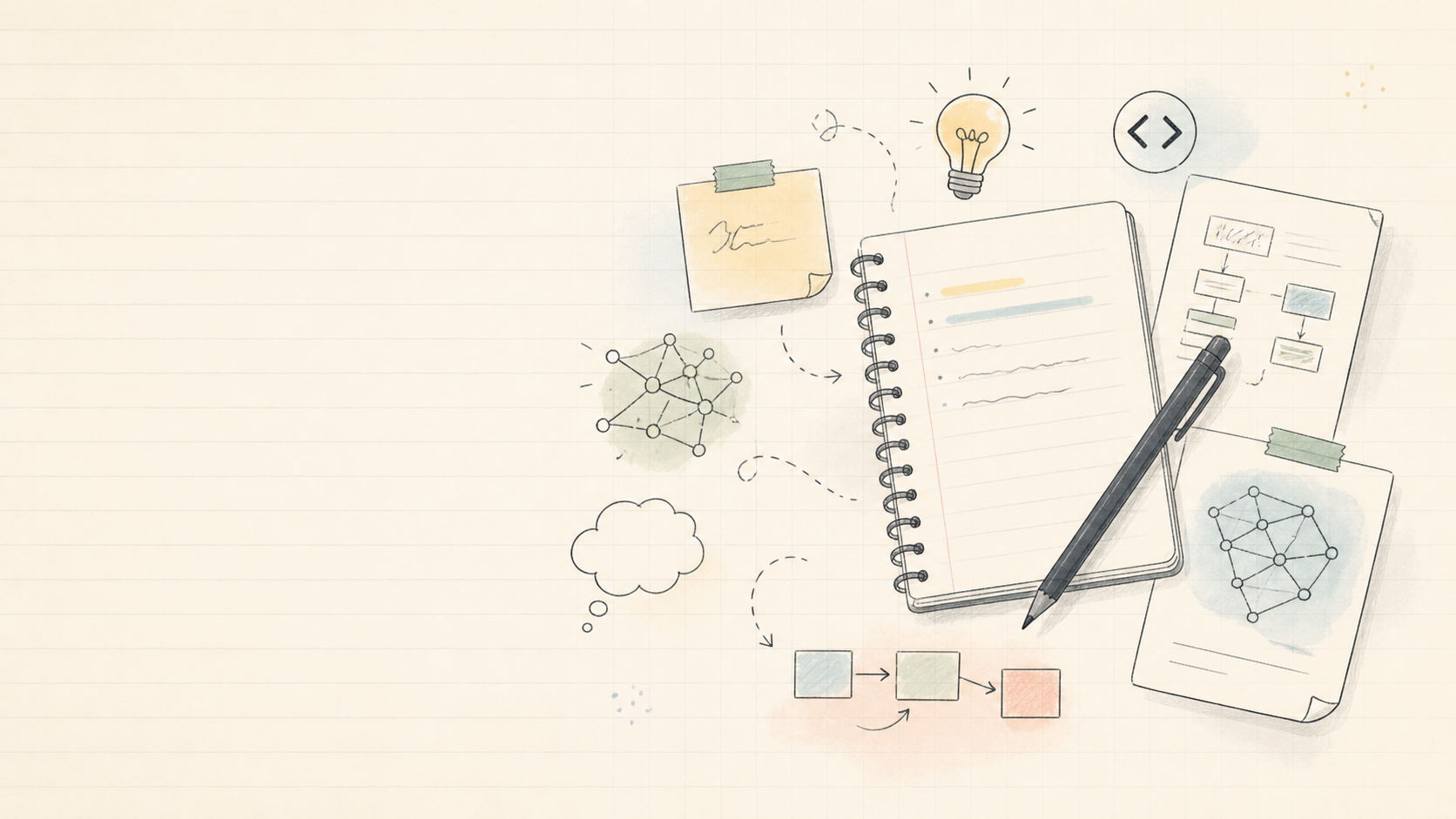Hand-drawn notebook illustration for the blog