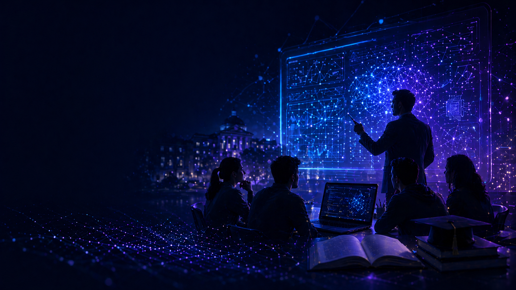 Illustration representing lecturing, mentoring, university teaching, and academic guidance